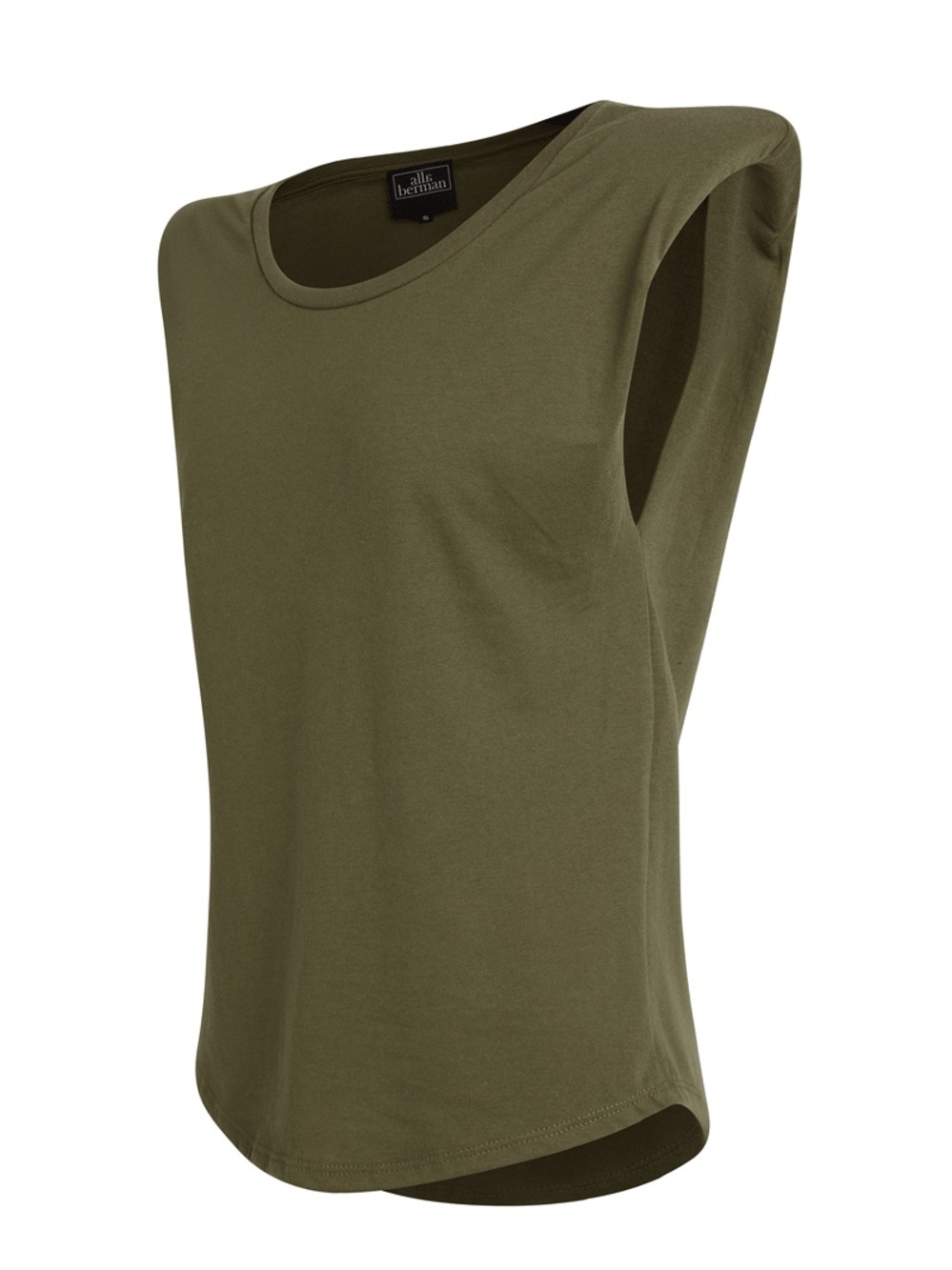 Alla Berman Jaymes Muscle Tee with shoulder pads Olive NWT
